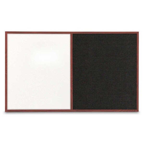 United Visual Products Enclosed Corkboard, 1 Door, 18"x24", 4" Fra UV3400-SATIN-MEDGRY - main